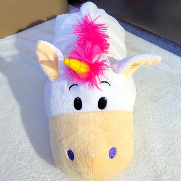 FlipAZoo Dragon and Unicorn-22"-Topsy Turvy-2 in 1 Plush soft animal Pillow - Picture 1 of 10
